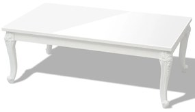 Mesa de centro 115x65x42 cm branco brilhante