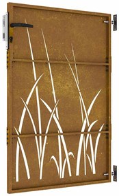 Portão de jardim 85x125 cm aço corten design erva