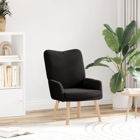 Poltrona Relaxante vidaXL em Tecido com pelo Curto Preto