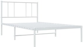 Estrutura de cama com cabeceira 100x190 cm metal branco