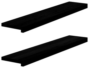 Soleiras da janela 2 pcs 100x20x2 cm carvalho castanho-escuro