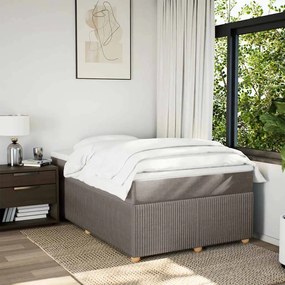 Cama com molas/colchão 120x200 cm tecido castanho-acinzentado