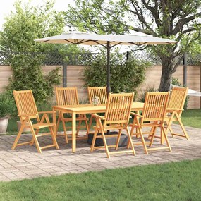 vidaXL Conjunto de Jantar para Jardim 7 pcs Castanho