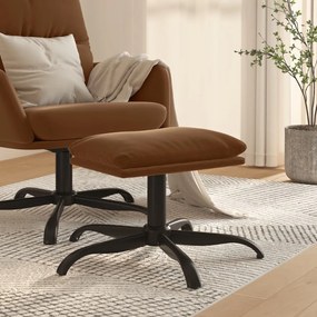 vidaXL Apoio de pés tecido de microfibra 60x60x36 cm castanho