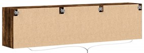 Móvel de parede p/ TV c/ luzes LED 180x31x45 cm carvalho fumado