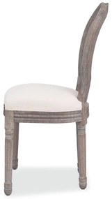 Cadeiras de jantar 2 pcs tecido cor creme