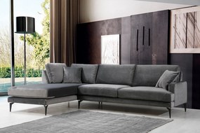 Sofá de Canto Papira - Antracite - 283 x 180 x 90 x 88 cm