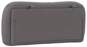 Almofadão de cabeceira 80 cm couro artificial cinzento