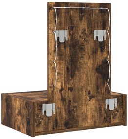 Mesa de Maquilhagem Suspensa com Luzes LED em Carvalho Fumado