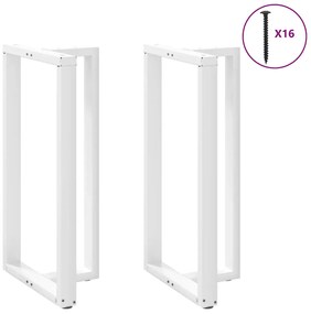 Pés de mesa de bar em forma de T, 2 peças, branco, 60x35x(110-111) cm,