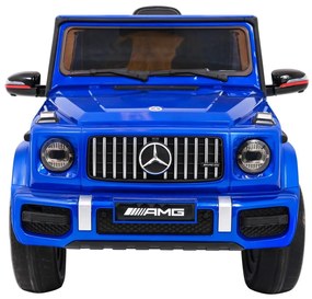 Carro elétrico para Crianças 12V Mercedes G63 Rodas de EVA, Assento de couro Azul Pintado