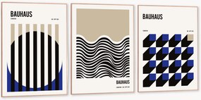 Impressões digitais emolduradas Bauhaus, conjunto de 3
