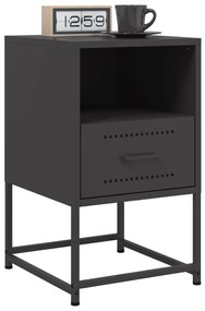 Mesas de cabeceira 2 pcs 36x39x60,5 cm aço preto