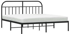 Estrutura de cama com cabeceira 183x213 cm metal preto