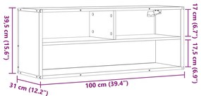 Móvel p/ TV 100x31x39,5 cm deriv. madeira/metal carvalho sonoma