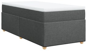 Cama com molas/colchão 90x200 cm tecido cinzento-escuro