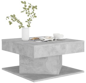 Mesa de centro 57x57x30 cm contraplacado cinzento cimento