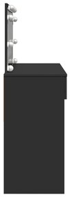 Toucador com luzes LED 100x40x120 cm preto