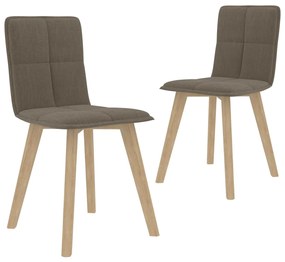 vidaXL Cadeiras de jantar 2 pcs tecido cinzento-acastanhado