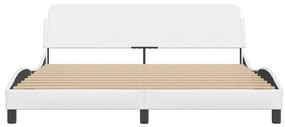 Estrutura cama c/ cabeceira 180x200 cm couro artificial branco
