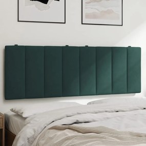 Almofadão de cabeceira 120 cm veludo verde-escuro
