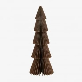 Árvore De Natal De Papel Jesper ↑29,5 Cm & Castanho Caramelo Com Borda Dourada - Sklum