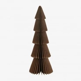 Árvore De Natal De Papel Jesper Castanho Caramelo Com Borda Dourada & ↑29,5 Cm - Sklum