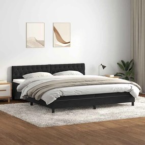 vidaXL Cama com molas/colchão 180x210 cm veludo preto