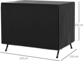 Capa Protetora Impermeável para Baloiço de Jardim de 3 Lugares com Fecho Antipoeira e Antivento 215x155x150 cm