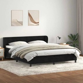 vidaXL Cama com molas/colchões 200x220 cm veludo preto