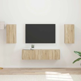 vidaXL Conjunto de móvel de TV 4 pcs Carvalho Sonoma