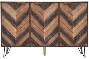 Armário único de talheres de três portas, detalhes elegantes e espaço de armazenamento espaçoso,120x38x76,5cm, Cor natural