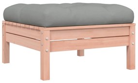 Apoios de pés jardim c/ almofadões 2pcs madeira douglas maciça