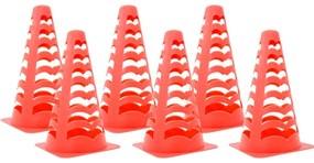 vidaXL Cones de futebol 6 pcs empilháveis 13x13x22,5 cm laranja