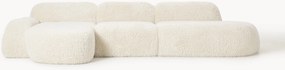 Sofá de canto modular em teddy Wolke (4 lugares)