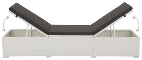 Espreguiçadeira com almofadão vime PE branco