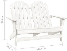 Cadeira de jardim Adirondack 2 lugares abeto maciço branco