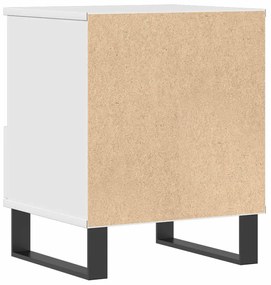 Mesa de cabeceira 40x35x50cm derivados madeira branco brilhante