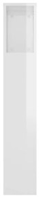 Armário de cabeceira 220x18,5x104,5 cm branco brilhante