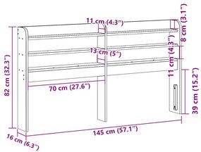 Cabeceira com prateleiras 135 cm pinho maciço castanho-mel