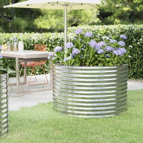 vidaXL Canteiro elevado jardim 100x100x68 aço galvanizado prateado