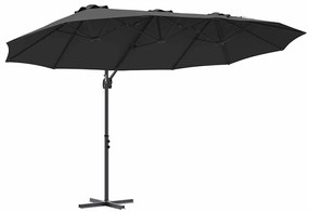 Guarda-sol cantilever de jardim com bloqueio Preto Largo