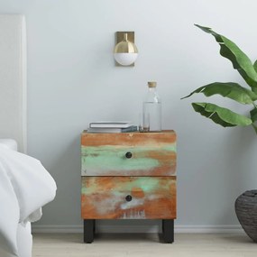 vidaXL Mesa de cabeceira 40x33x46 cm madeira recuperada maciça