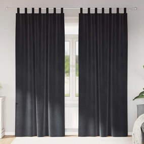 Cortinas Blackout vidaXL com alças para pendurar 2 pcs Cinza Escuro Ve