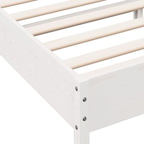 Estrutura de cama com cabeceira 90x200 cm pinho maciço branco