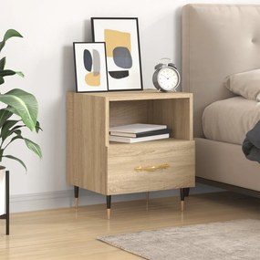 vidaXL Mesa cabeceira 40x35x47,5 cm derivados madeira carvalho sonoma