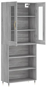 Armário alto 69,5x34x180 cm derivados de madeira sonoma cinza