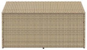 Caixa de arrumação para jardim 110x50x58 cm vime PE Bege
