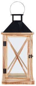 Lanterna de madeira de pinho castanho e preto 61 cm TELAGA Beliani
