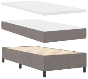 Cama Box com Colchão Taupe 100x200 cm Tecido